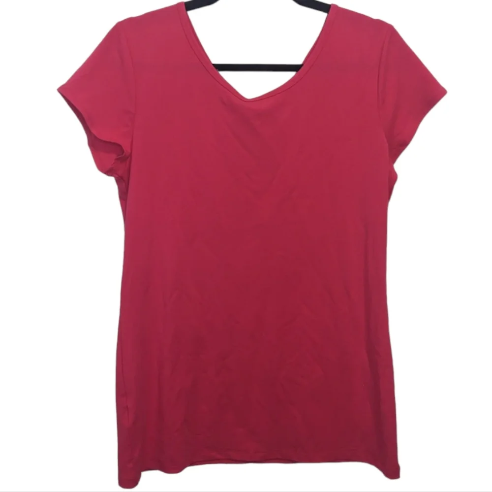 NWT Attitudes by Renee Pink Reversible V-Neck/Crew Neck T-Shirt - Size M πΈπ - Picture 3 of 12